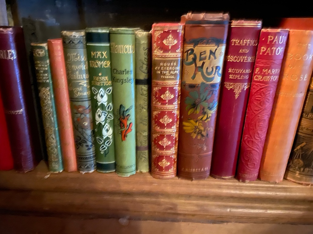 Beautiful old books in a bookshop
